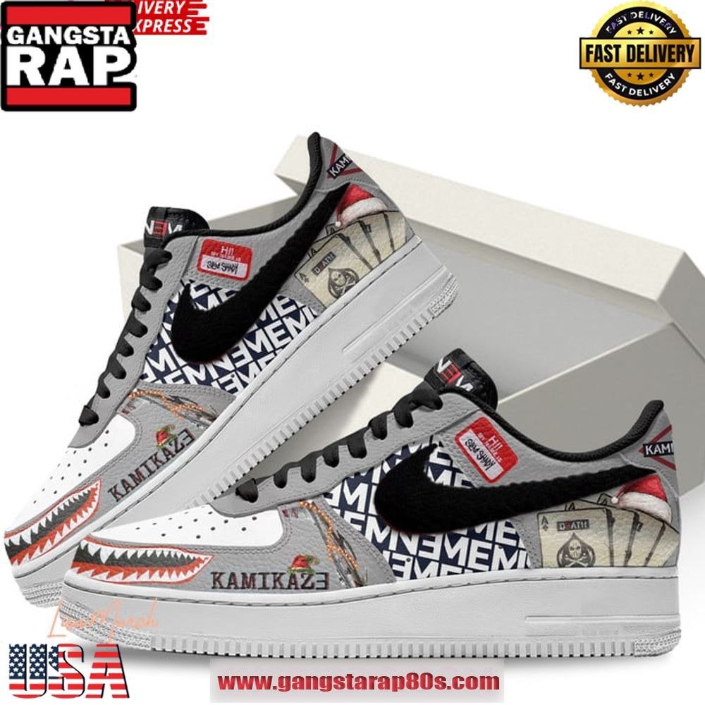 Eminem Kamikaze Christmas Limited Edition Air Force 1 Sneakers Shoes Eminem Kamikaze Christmas Limited Edition Air Force 1 Sneakers Shoes