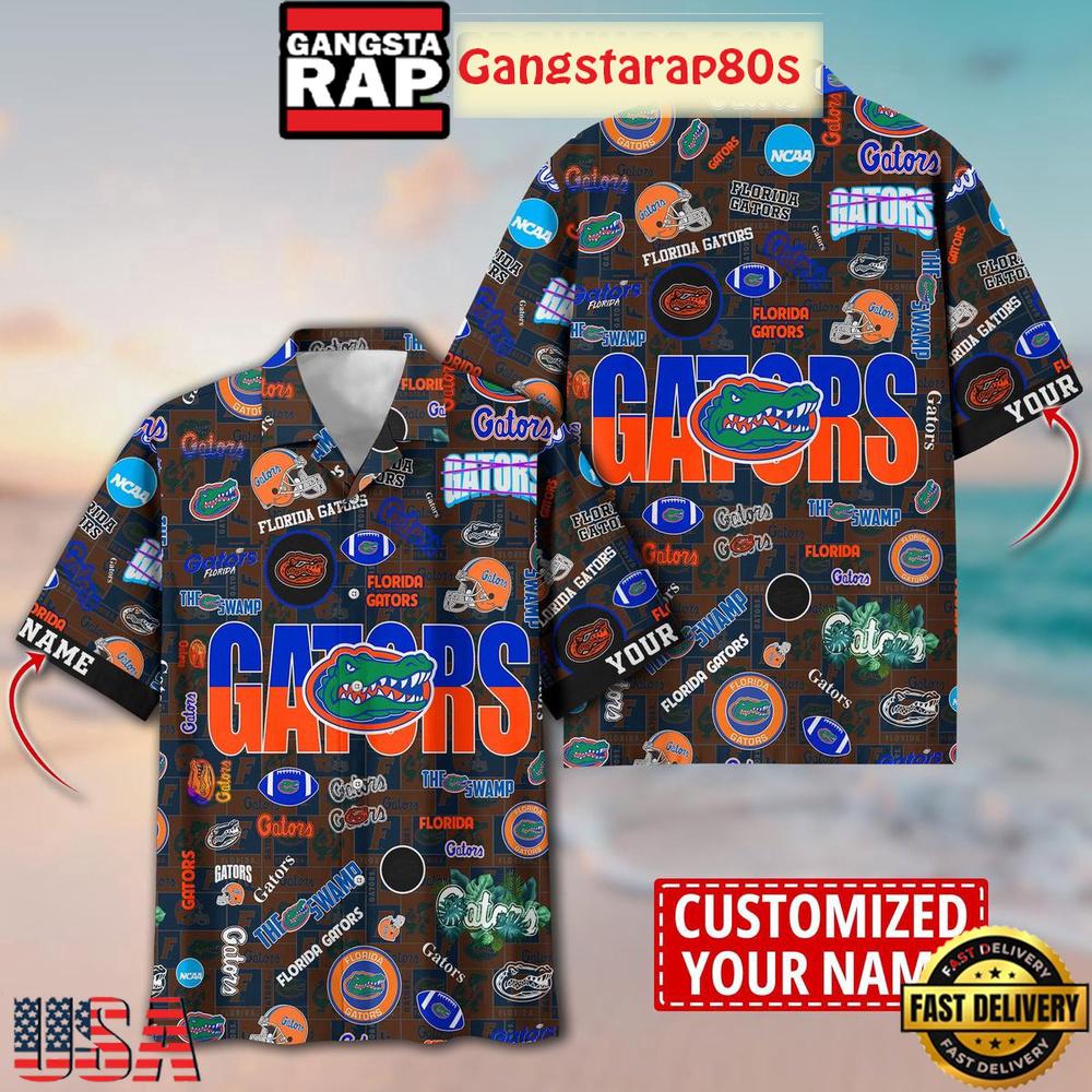 Florida Gators Solgan The Swamp True Fan Spirit Custom Name Aloha Hawaiian Shirt Florida Gators Solgan The Swamp True Fan Spirit Custom Name Aloha Hawaiian Shirt
