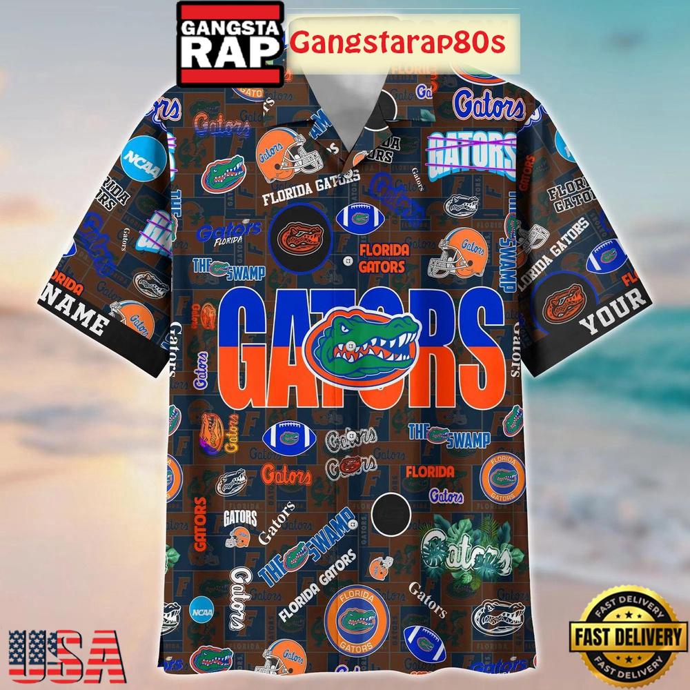 Florida Gators Solgan The Swamp True Fan Spirit Custom Name Aloha Hawaiian Shirt Florida Gators Solgan The Swamp True Fan Spirit Custom Name Aloha Hawaiian Shirt