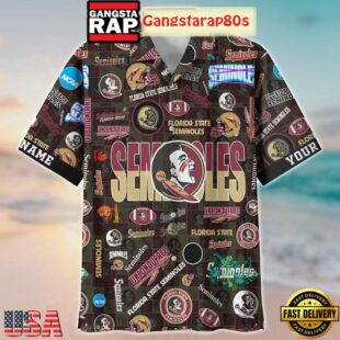 Florida State Seminoles Solgan Unconquered True Fan Spirit Custom Name Aloha Hawaiian Shirt