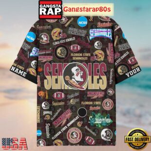 Florida State Seminoles Solgan Unconquered True Fan Spirit Custom Name Aloha Hawaiian Shirt