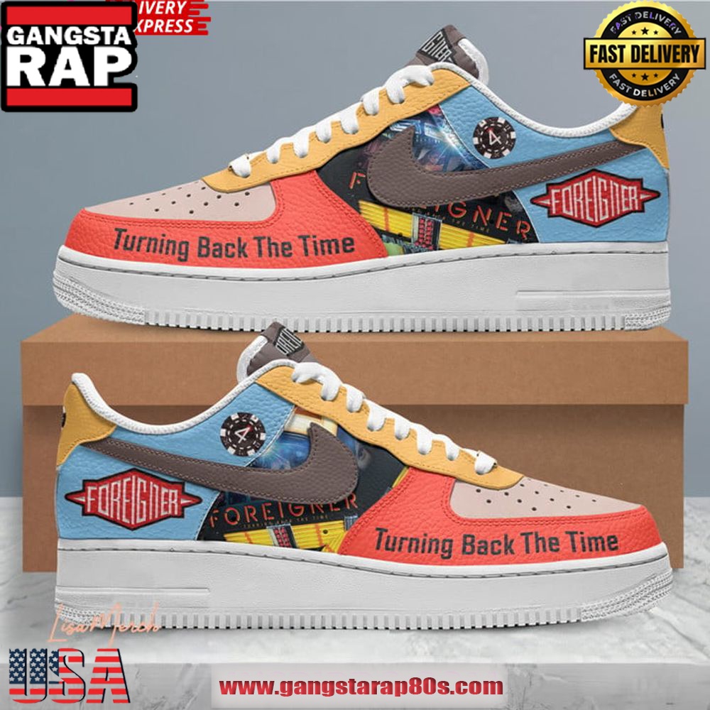 Foreigner Turning Back the Time Limited Edition Air Force 1 Sneakers Shoes Foreigner Turning Back the Time Limited Edition Air Force 1 Sneakers Shoes