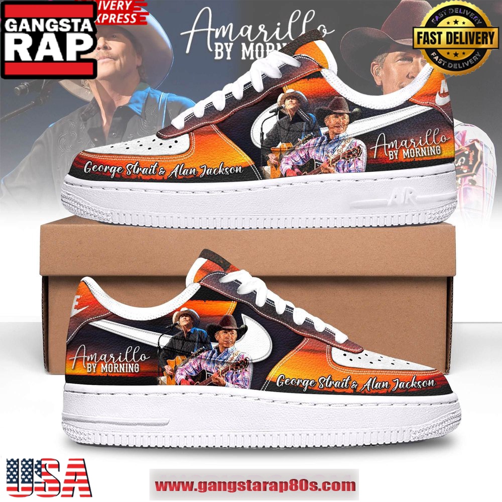 George Strait & Alan Jackson Limited Edition Air Force 1 Running Sneakers Shoes George Strait & Alan Jackson Limited Edition Air Force 1 Running Sneakers Shoes