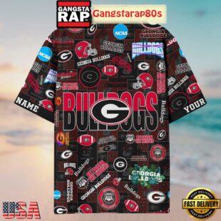 Georgia Bulldogs Solgan Between The Hedges True Fan Spirit Custom Name Aloha Hawaiian Shirt