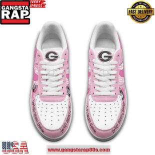 Georgia Bulldogs Tackle Breast Cancer Air Force 1 Running Sneakers Shoes