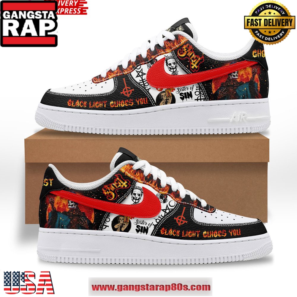 Ghost Band Black Light Guides You Limited Edition Air Force 1 Running Sneakers Shoes Ghost Band Black Light Guides You Limited Edition Air Force 1 Running Sneakers Shoes