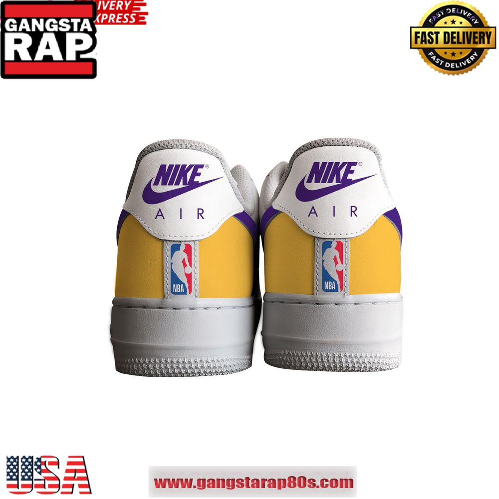 Golden Los Angeles Lakers Custom Air Force 1 Sneakers Shoes Golden Los Angeles Lakers Custom Air Force 1 Sneakers Shoes
