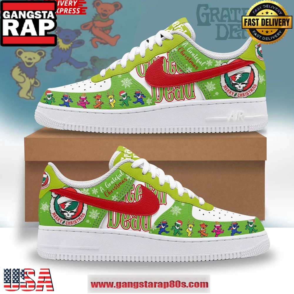 Grateful Dead Christmas Special Edition Air Force 1 Running Sneakers Shoes Grateful Dead Christmas Special Edition Air Force 1 Running Sneakers Shoes