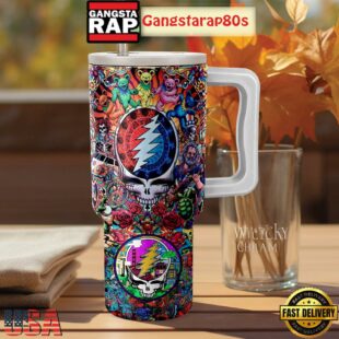 Grateful Dead Dancing Bears Fan Tumbler Cup 40oz
