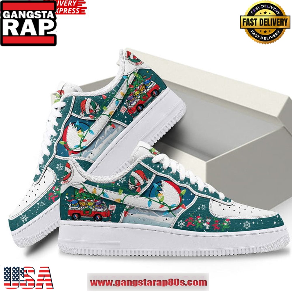 Grateful Dead Merry Christmas Limited Edition Air Force 1 Sneakers Shoes Grateful Dead Merry Christmas Limited Edition Air Force 1 Sneakers Shoes