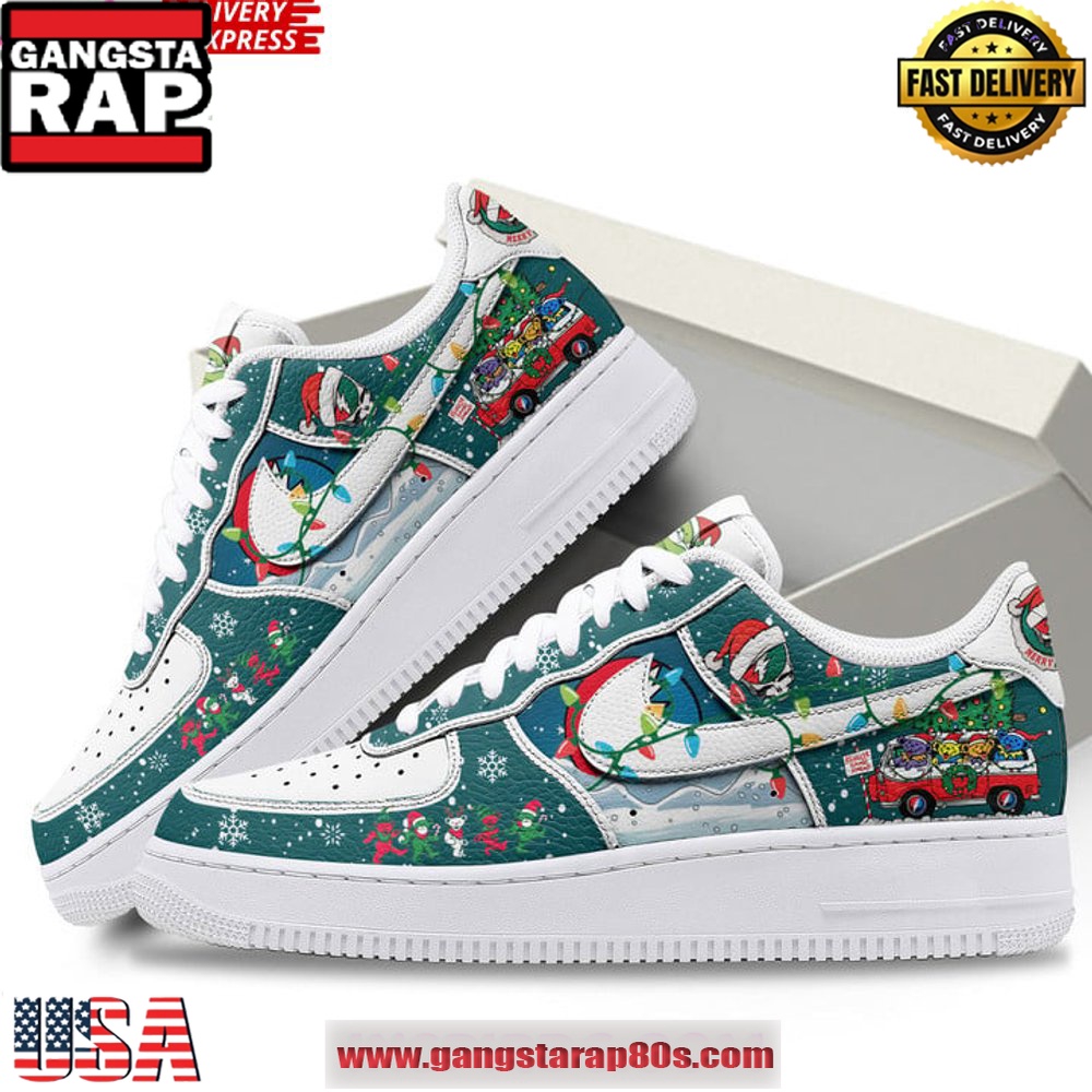 Grateful Dead Merry Christmas Limited Edition Air Force 1 Sneakers Shoes Grateful Dead Merry Christmas Limited Edition Air Force 1 Sneakers Shoes
