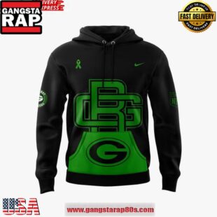 Green Bay Packers Mental Health Awareness 2025 Black Unisex Hoodie