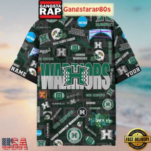 Hawaii Rainbow Warriors Solgan Go Bows True Fan Spirit Custom Name Aloha Hawaiian Shirt