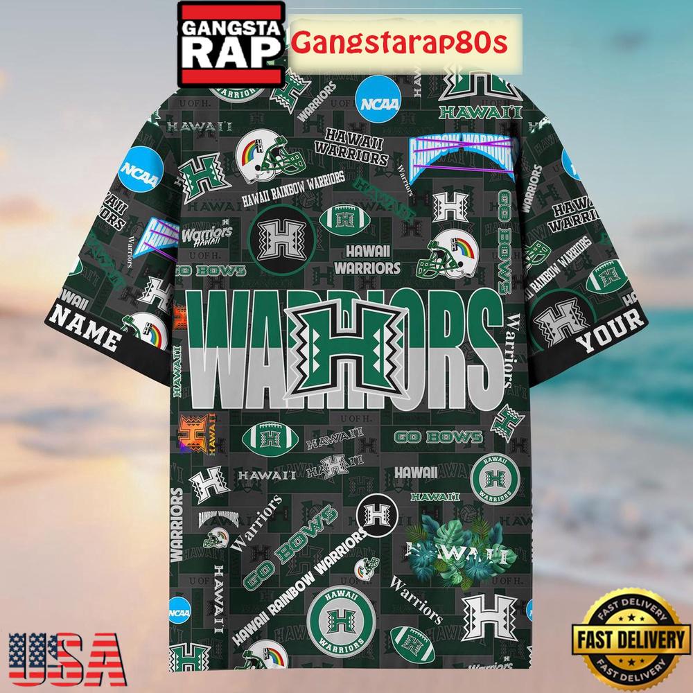 Hawaii Rainbow Warriors Solgan Go Bows True Fan Spirit Custom Name Aloha Hawaiian Shirt Hawaii Rainbow Warriors Solgan Go Bows True Fan Spirit Custom Name Aloha Hawaiian Shirt