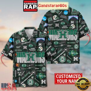 Hawaii Rainbow Warriors Solgan Go Bows True Fan Spirit Custom Name Aloha Hawaiian Shirt