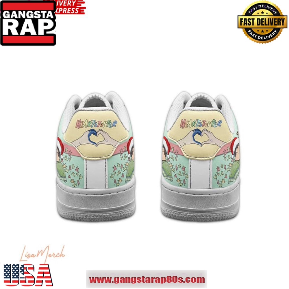 Heartstopper Merry Christmas Limited Edition Air Force 1 Running Sneakers Shoes Heartstopper Merry Christmas Limited Edition Air Force 1 Running Sneakers Shoes