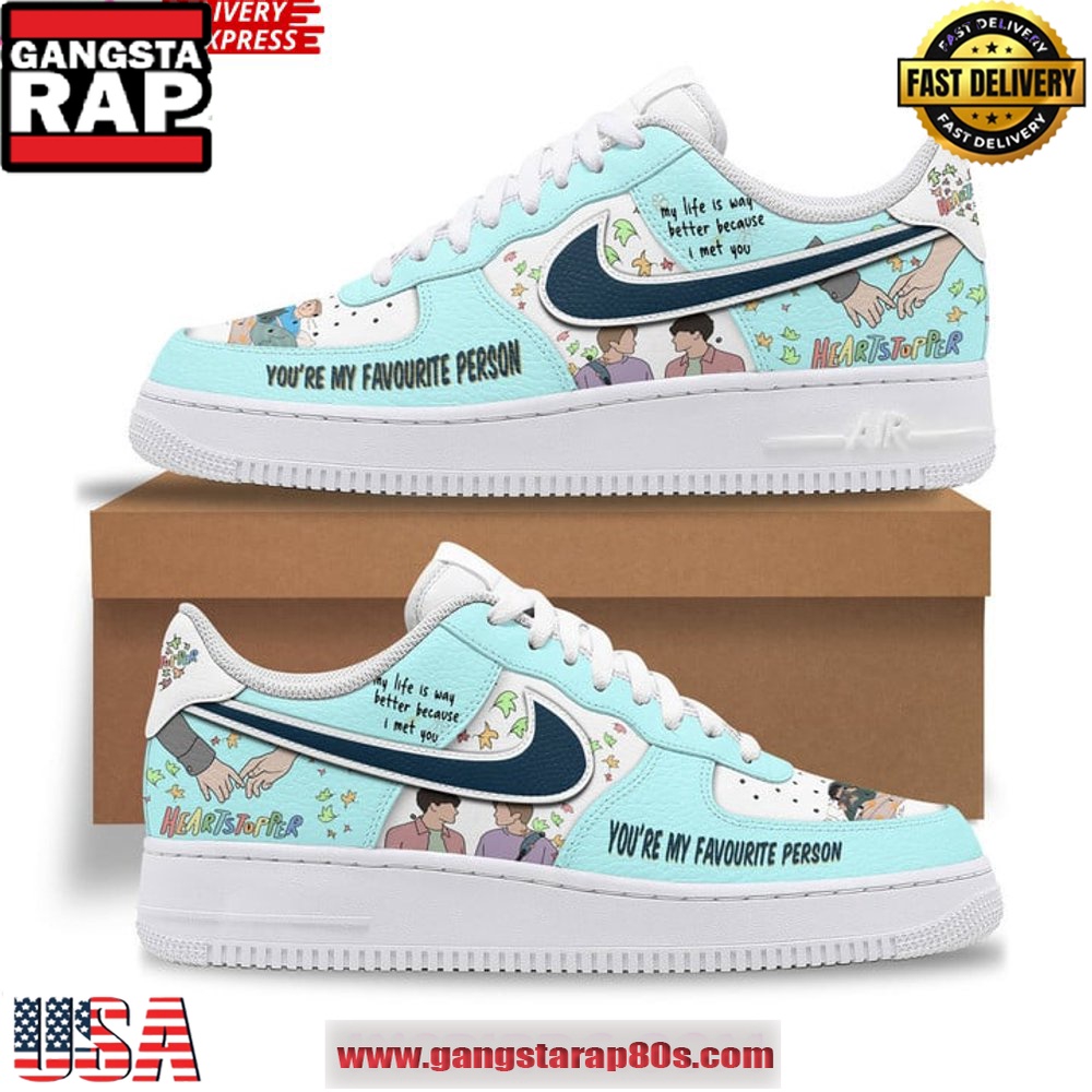 Heartstopper You’re My Favourite Person Air Force 1 Sneakers Shoes Heartstopper You’re My Favourite Person Air Force 1 Sneakers Shoes