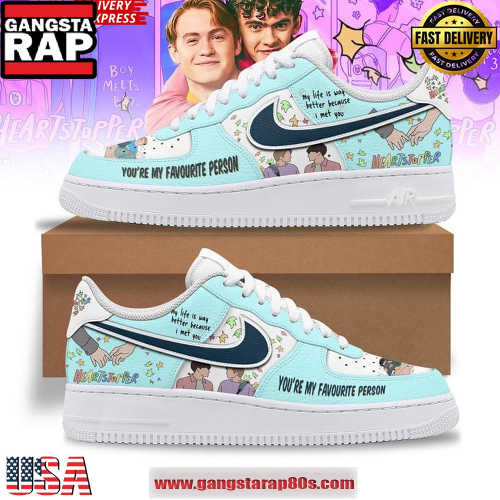 Heartstopper You’re My Favourite Person Air Force 1 Sneakers Shoes Heartstopper You’re My Favourite Person Air Force 1 Sneakers Shoes