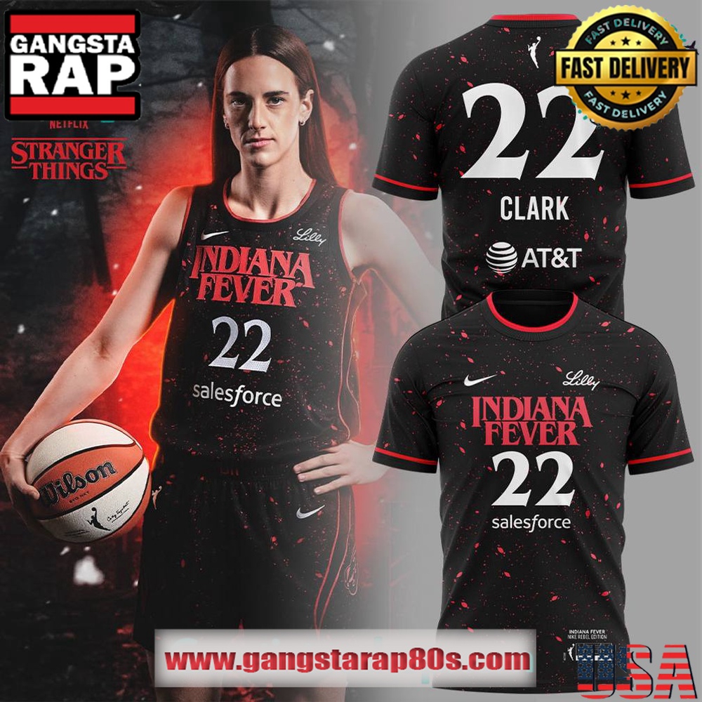Indiana Fever 22 Caitlin Clark x Stranger Things Special T Shirt Indiana Fever 22 Caitlin Clark x Stranger Things Special T Shirt