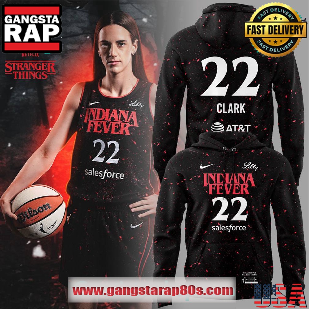 Indiana Fever 22 Caitlin Clark x Stranger Things Unisex Hoodie Indiana Fever 22 Caitlin Clark x Stranger Things Unisex Hoodie
