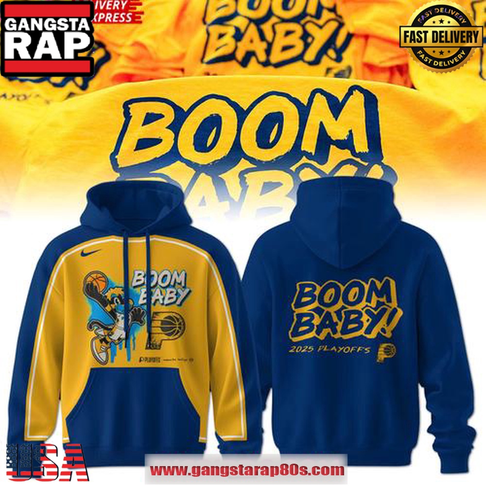 Indiana Pacers Boom Baby 2025 Playoffs Unisex Hoodie Indiana Pacers Boom Baby 2025 Playoffs Unisex Hoodie