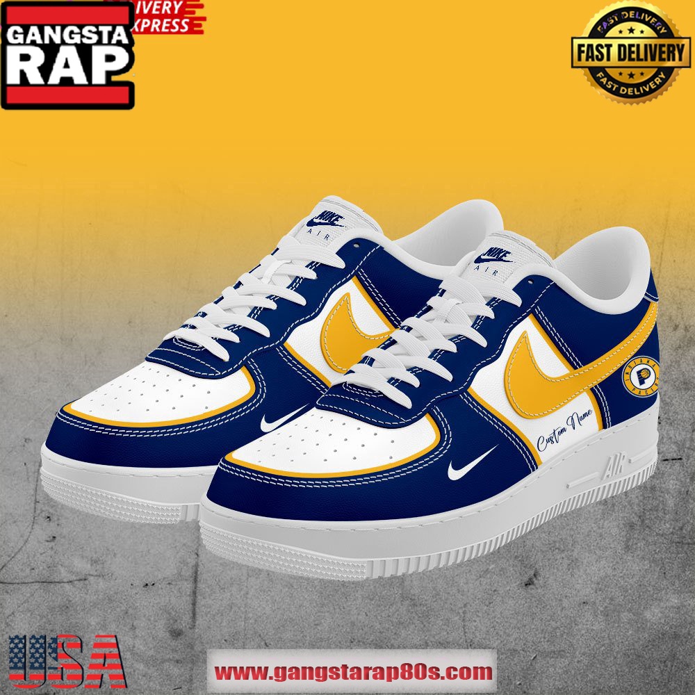 Indiana Pacers Custom Air Force 1 - Blue Running Sneakers Shoes Indiana Pacers Custom Air Force 1 - Blue Running Sneakers Shoes