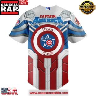 Iowa Cubs x Captain America Limited Edition Baseball Jersey Shirt
