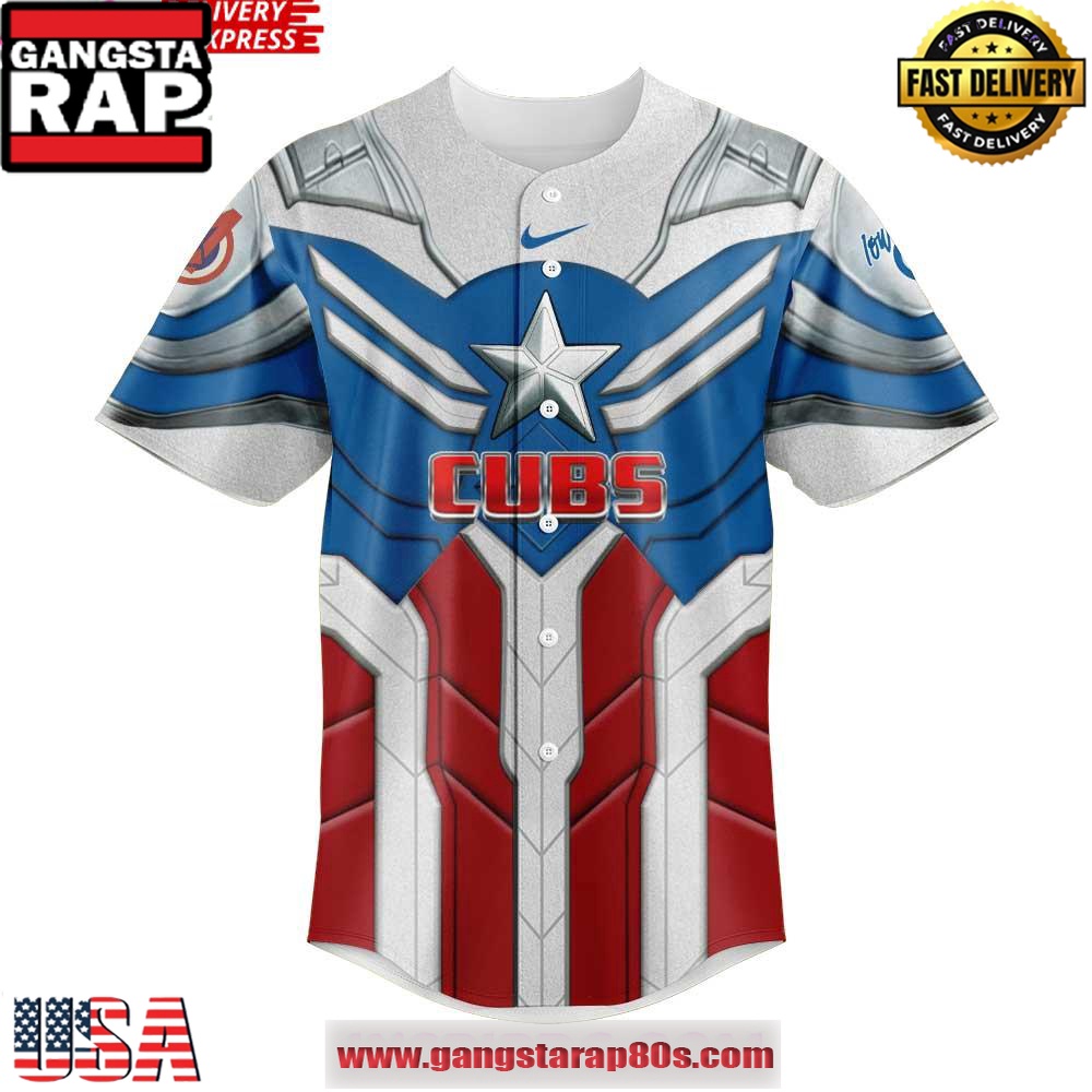 Iowa Cubs x Captain America Limited Edition Baseball Jersey Shirt Iowa Cubs x Captain America Limited Edition Baseball Jersey Shirt
