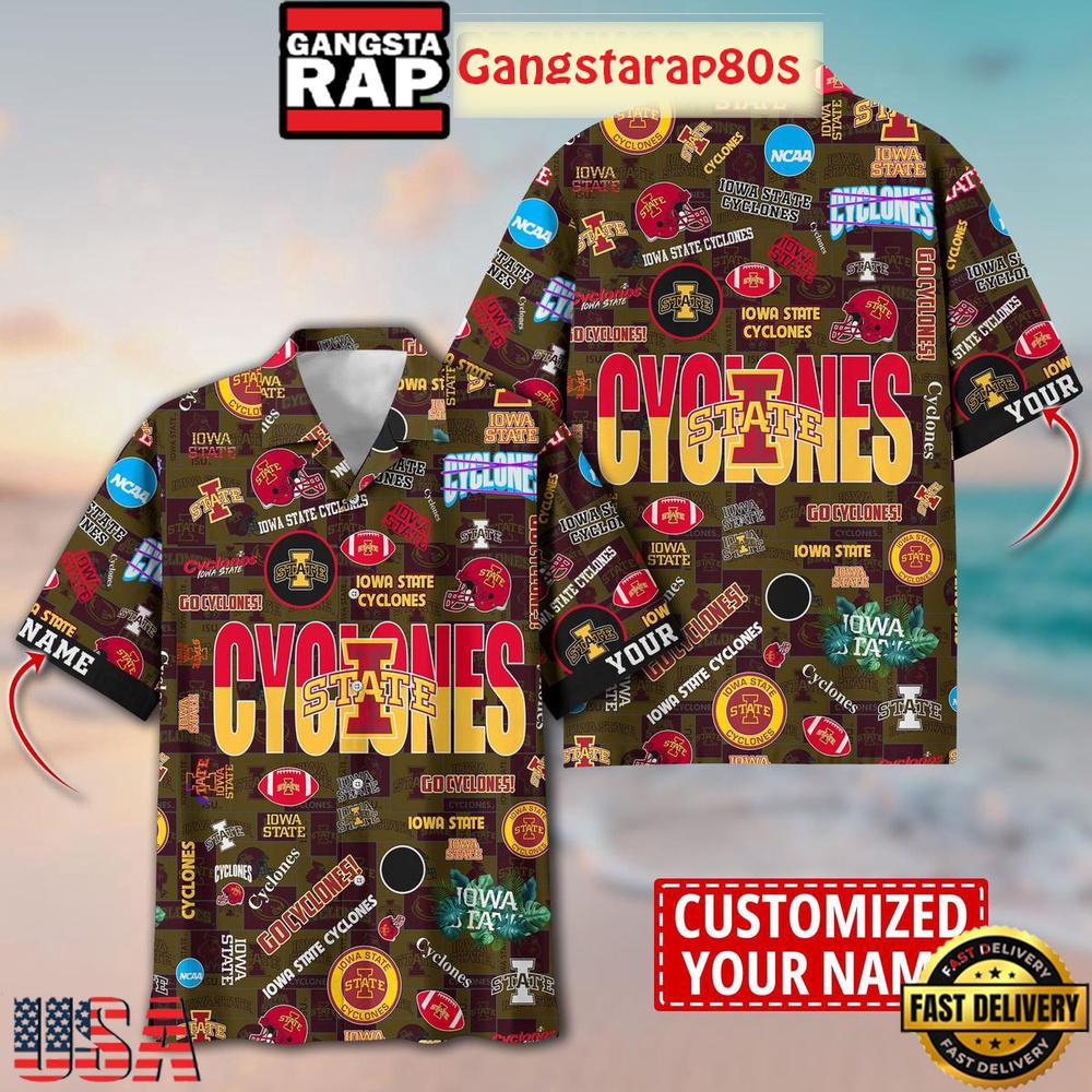 Iowa State Cyclones Solgan Go Cyclones True Fan Spirit Custom Name Aloha Hawaiian Shirt Iowa State Cyclones Solgan Go Cyclones True Fan Spirit Custom Name Aloha Hawaiian Shirt