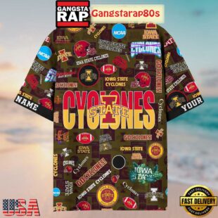 Iowa State Cyclones Solgan Go Cyclones True Fan Spirit Custom Name Aloha Hawaiian Shirt