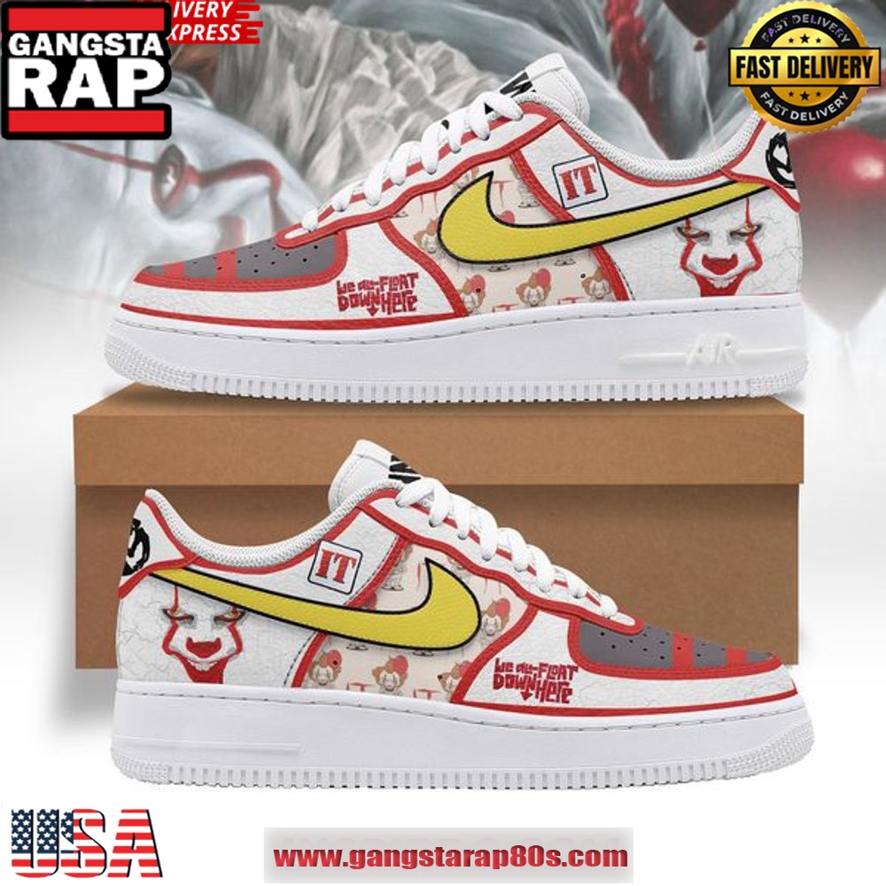 IT Clown Limited Edition Air Force 1 Running Sneakers Shoes IT Clown Limited Edition Air Force 1 Running Sneakers Shoes