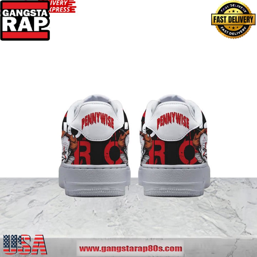 IT Pennywise Time to Float Limited Edition Air Force 1 Running Sneakers Shoes IT Pennywise Time to Float Limited Edition Air Force 1 Running Sneakers Shoes