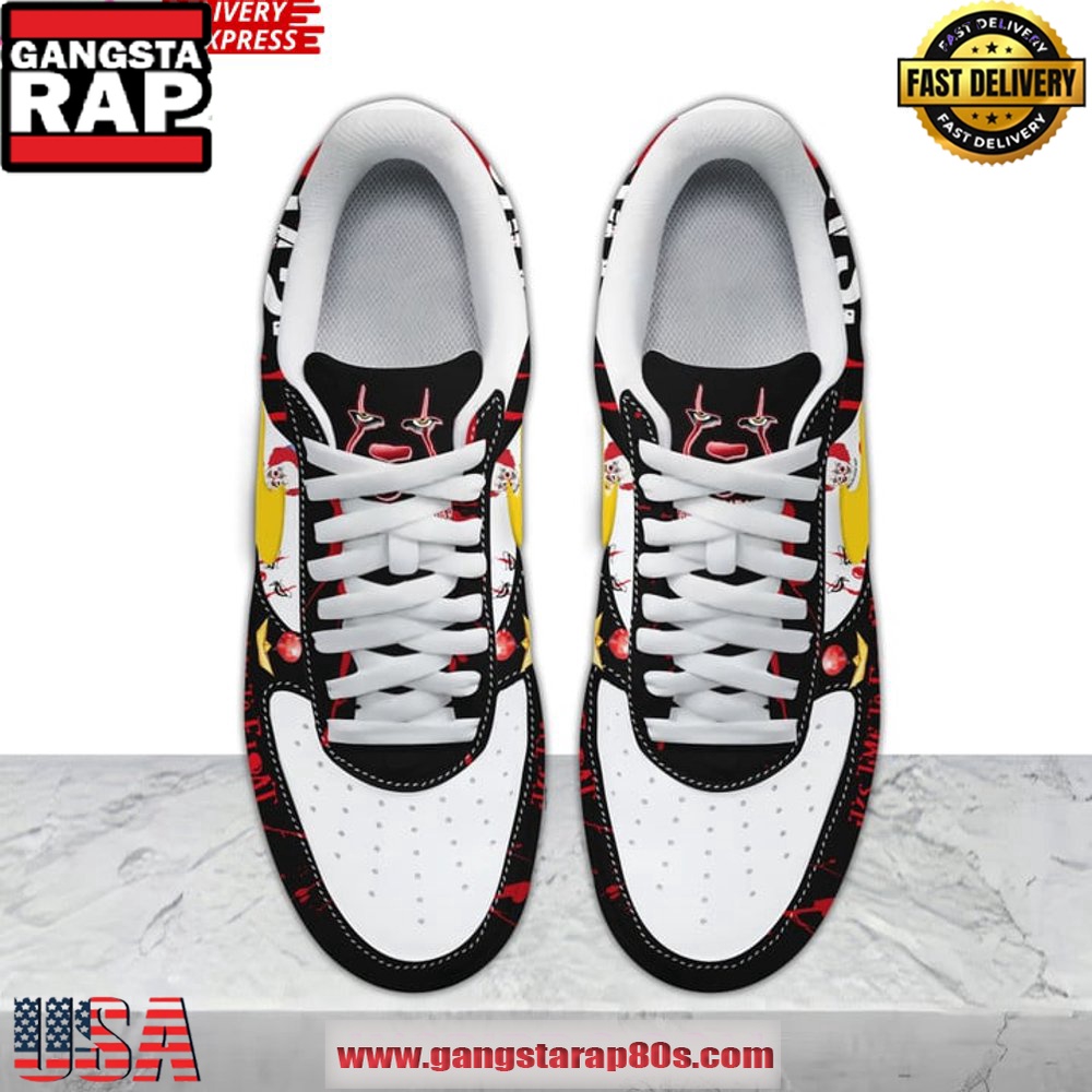 IT Pennywise Time to Float Limited Edition Air Force 1 Running Sneakers Shoes IT Pennywise Time to Float Limited Edition Air Force 1 Running Sneakers Shoes
