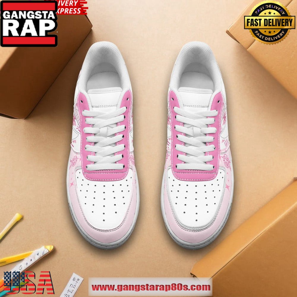 Janet Jackson Breast Cancer Awareness Air Force 1 Running Sneakers Shoes Janet Jackson Breast Cancer Awareness Air Force 1 Running Sneakers Shoes
