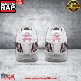 Janet Jackson Breast Cancer Awareness Air Force 1 Running Sneakers Shoes