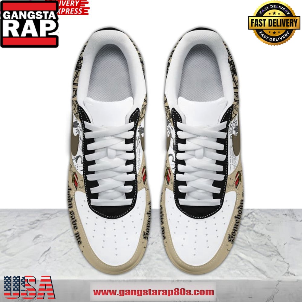 Jelly Roll Somebody Save Me Limited Edition Air Force 1 Running Sneakers Shoes Jelly Roll Somebody Save Me Limited Edition Air Force 1 Running Sneakers Shoes