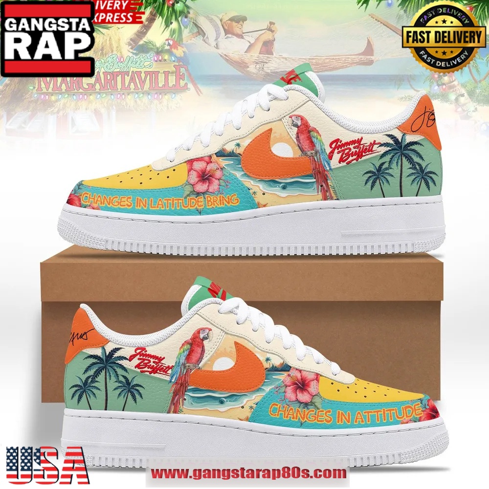 Jimmy Buffett “Changes In Latitude Bring Changes In Attitude” Limited Air Force 1 Sneakers Shoes Jimmy Buffett “Changes In Latitude Bring Changes In Attitude” Limited Air Force 1 Sneakers Shoes