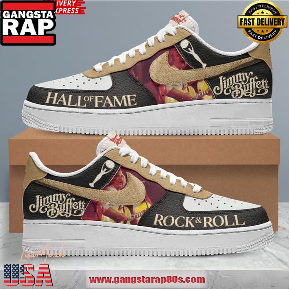Jimmy Buffett Hall Of Fame Limited Edition Air Force 1 Running Sneakers Jimmy Buffett Hall Of Fame Limited Edition Air Force 1 Running Sneakers