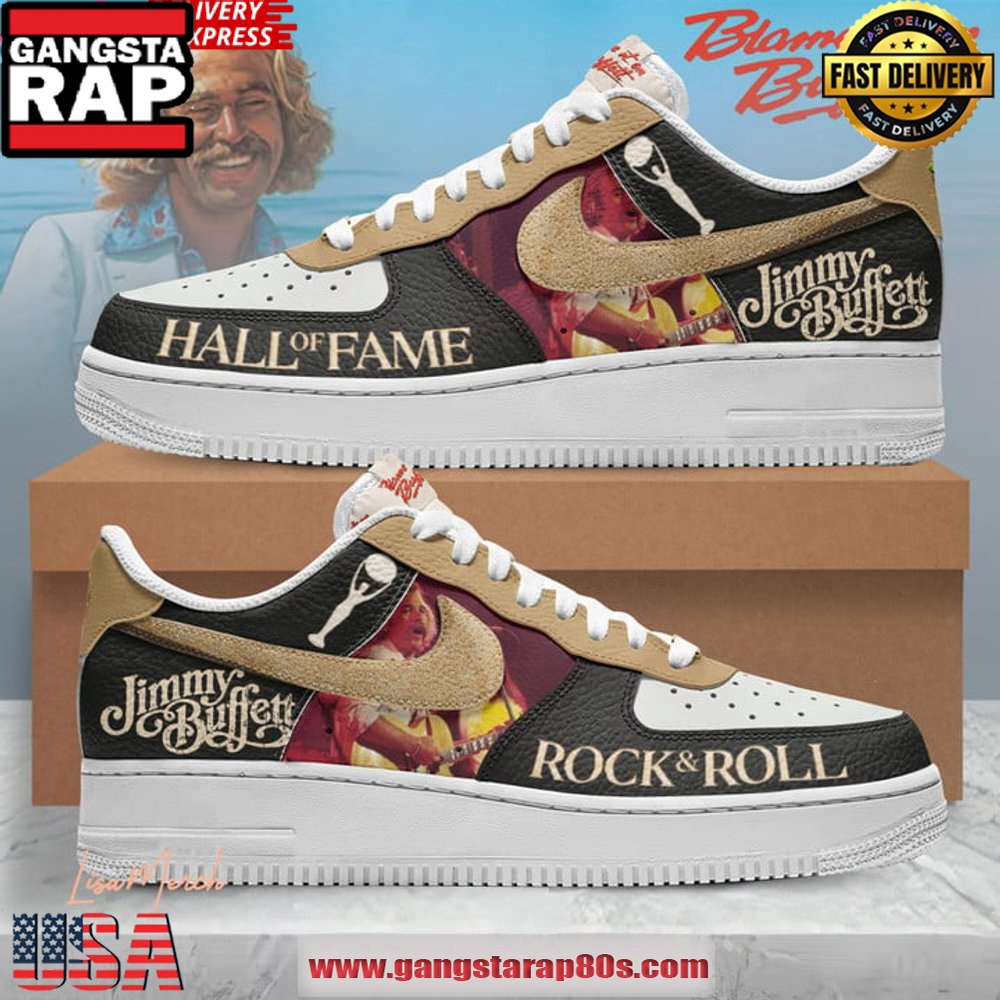 Jimmy Buffett Hall Of Fame Limited Edition Air Force 1 Running Sneakers Jimmy Buffett Hall Of Fame Limited Edition Air Force 1 Running Sneakers