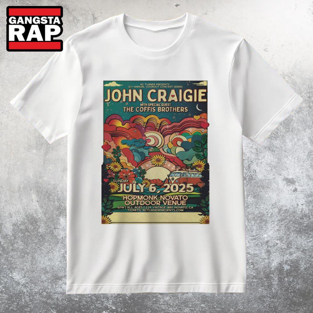 John Craigie Jul 6 2025 HopMonk Tavern In Novato CA T Shirt John Craigie Jul 6 2025 HopMonk Tavern In Novato CA T Shirt
