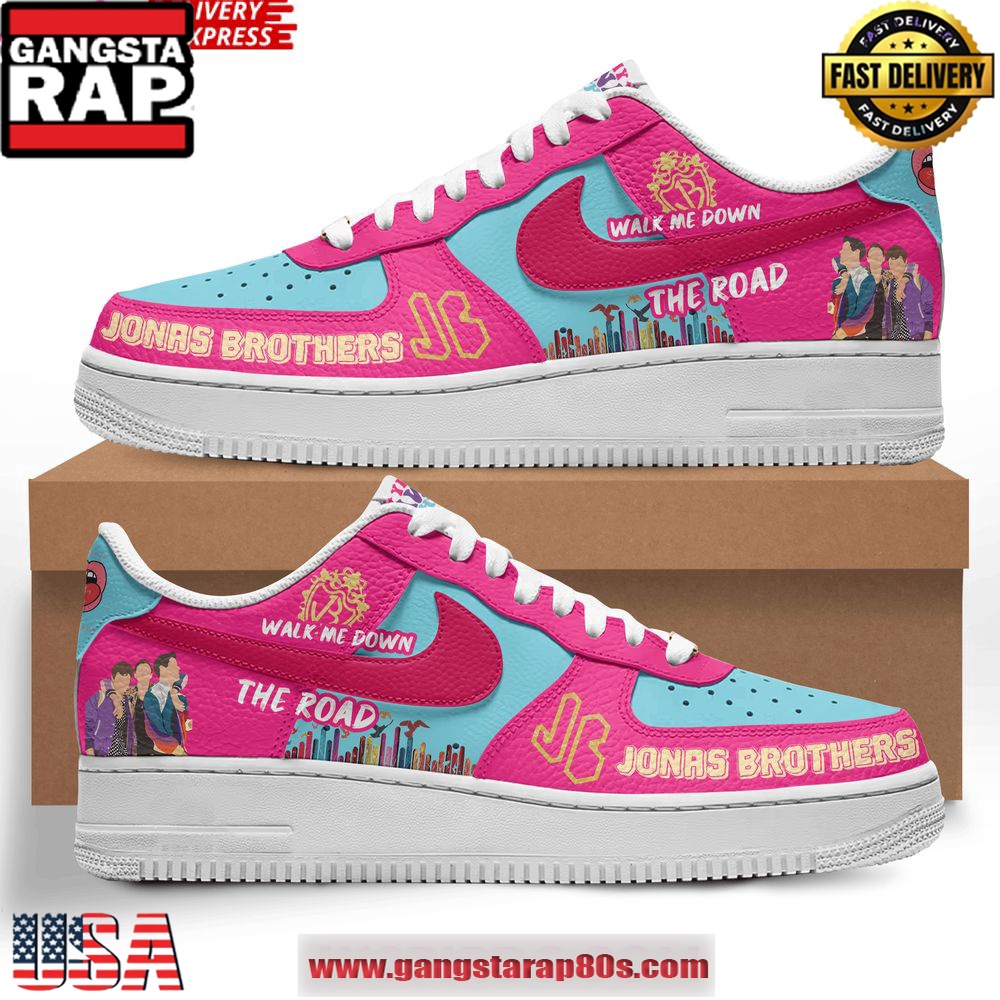 Jonas Brothers Walk Me Down The Road Air Force 1 Running Sneakers Shoes Jonas Brothers Walk Me Down The Road Air Force 1 Running Sneakers Shoes