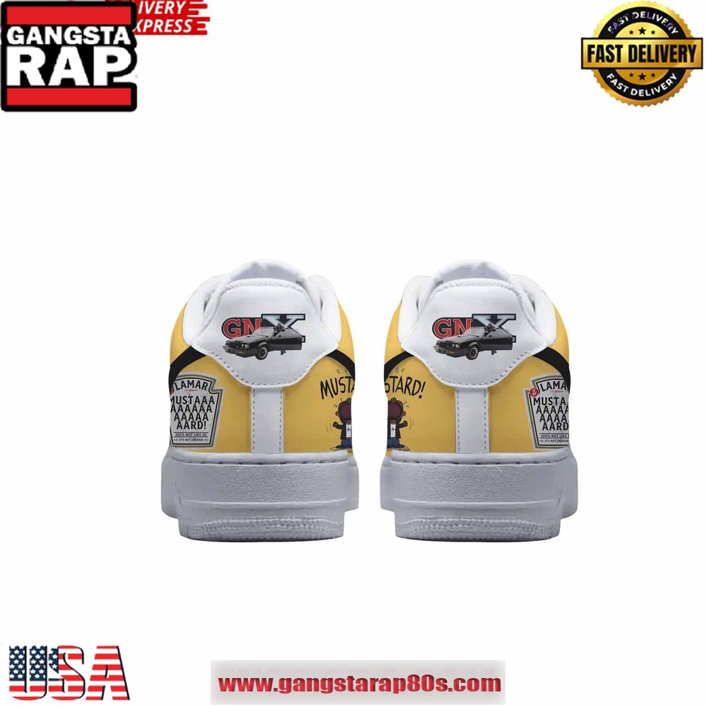Kendrick Lamar GNX Mustard Limited Edition Air Force 1 Running Sneakers Shoes Kendrick Lamar GNX Mustard Limited Edition Air Force 1 Running Sneakers Shoes