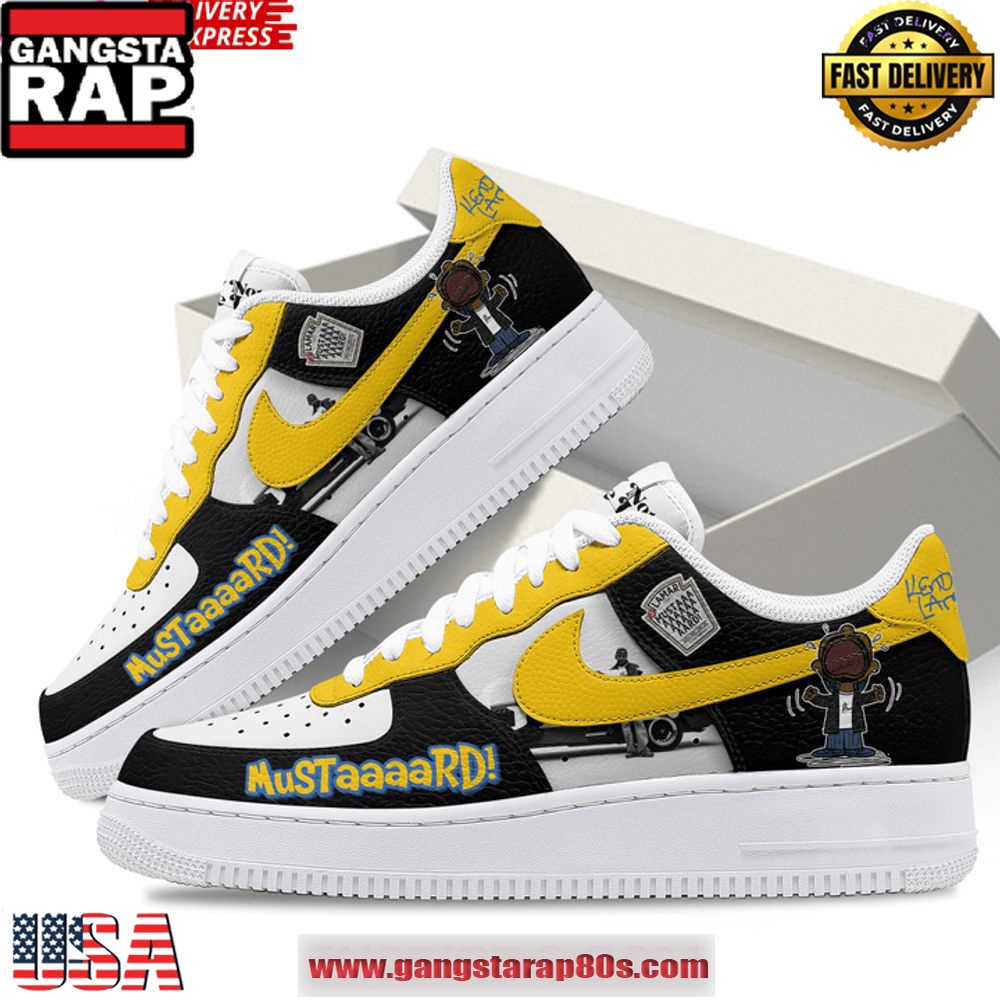 Kendrick Lamar Mustard Special Edition Air Force 1 Running Sneakers Shoes Kendrick Lamar Mustard Special Edition Air Force 1 Running Sneakers Shoes