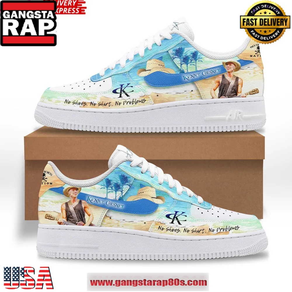 Kenny Chesney Island Vibes Limited Edition Air Force 1 Running Sneakers Shoes Kenny Chesney Island Vibes Limited Edition Air Force 1 Running Sneakers Shoes