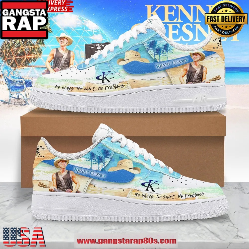 Kenny Chesney Island Vibes Limited Edition Air Force 1 Running Sneakers Shoes Kenny Chesney Island Vibes Limited Edition Air Force 1 Running Sneakers Shoes