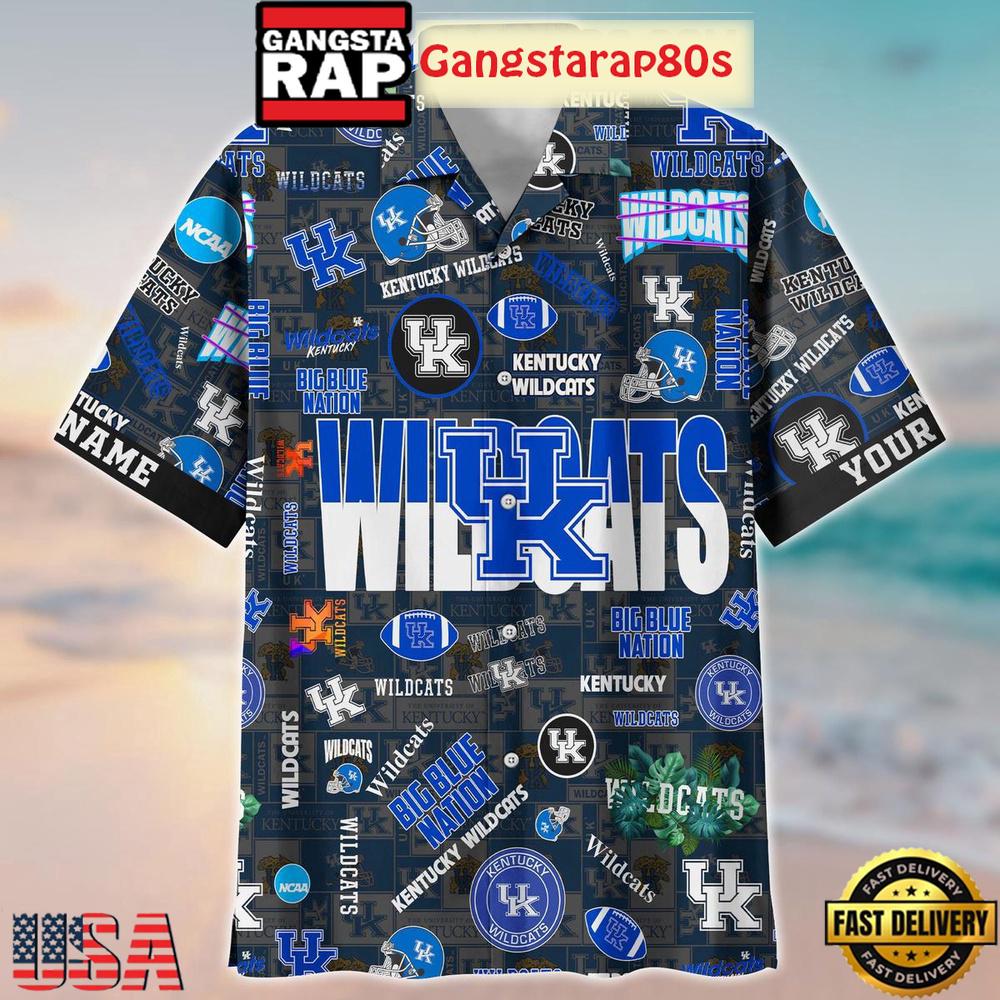 Kentucky Wildcats Solgan Big Blue Nation True Fan Spirit Custom Name Aloha Hawaiian Shirt Kentucky Wildcats Solgan Big Blue Nation True Fan Spirit Custom Name Aloha Hawaiian Shirt