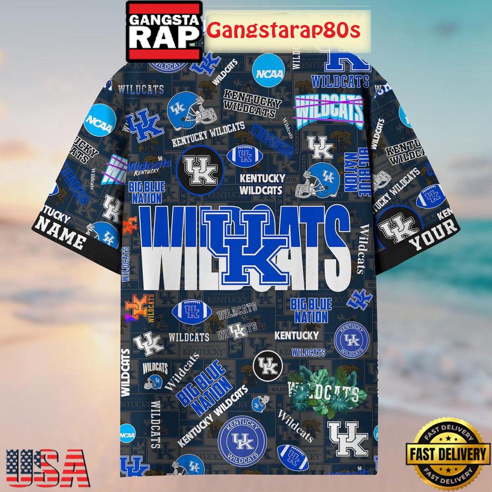 Kentucky Wildcats Solgan Big Blue Nation True Fan Spirit Custom Name Aloha Hawaiian Shirt Kentucky Wildcats Solgan Big Blue Nation True Fan Spirit Custom Name Aloha Hawaiian Shirt