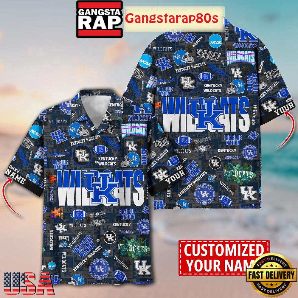 Kentucky Wildcats Solgan Big Blue Nation True Fan Spirit Custom Name Aloha Hawaiian Shirt Kentucky Wildcats Solgan Big Blue Nation True Fan Spirit Custom Name Aloha Hawaiian Shirt
