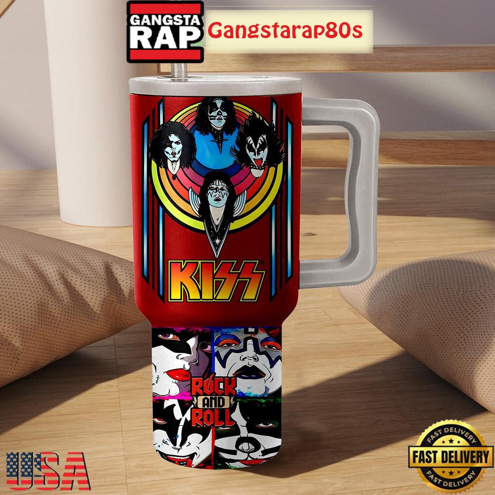 Kiss Rock And Roll Fan Tumbler Cup 40oz Kiss Rock And Roll Fan Tumbler Cup 40oz