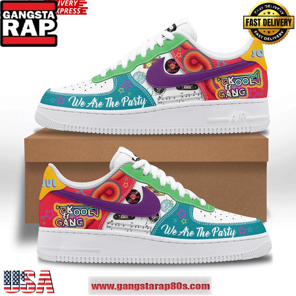 Kool & The Gang Party Limited Edition Air Force 1 Running Sneakers Shoes Kool & The Gang Party Limited Edition Air Force 1 Running Sneakers Shoes